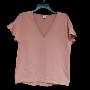EUC J.Crew Blush V-Neck Short Sleeve Tee Size L